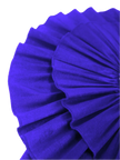 Close-up of a blue pleated fabric on a white background