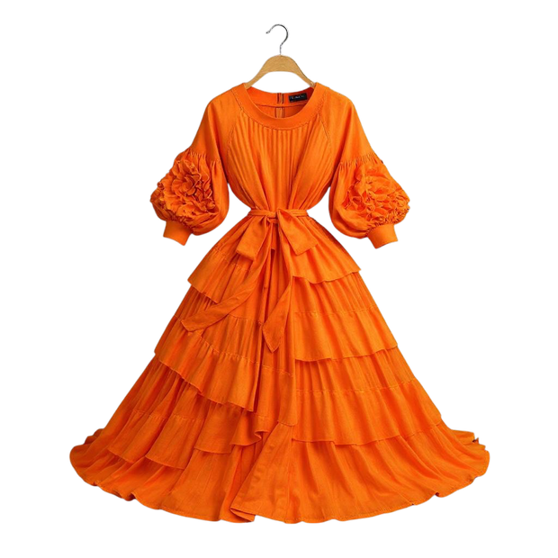 Floral Ruffle Mid Dress