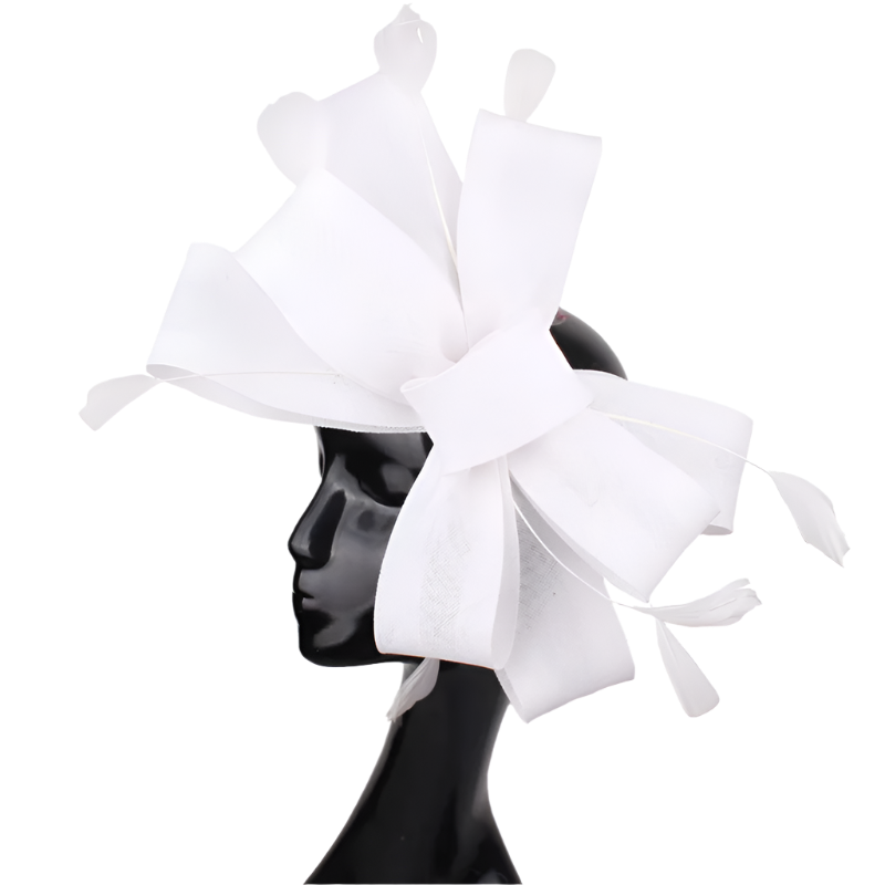 Feathered Mesh Immense Bow Fascinator