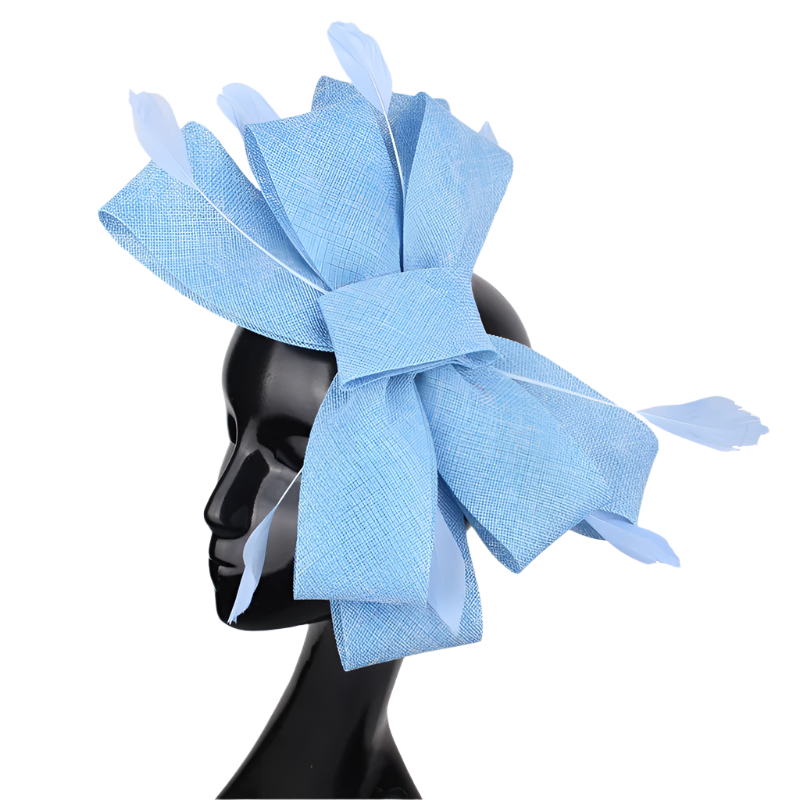 Feathered Mesh Immense Bow Fascinator