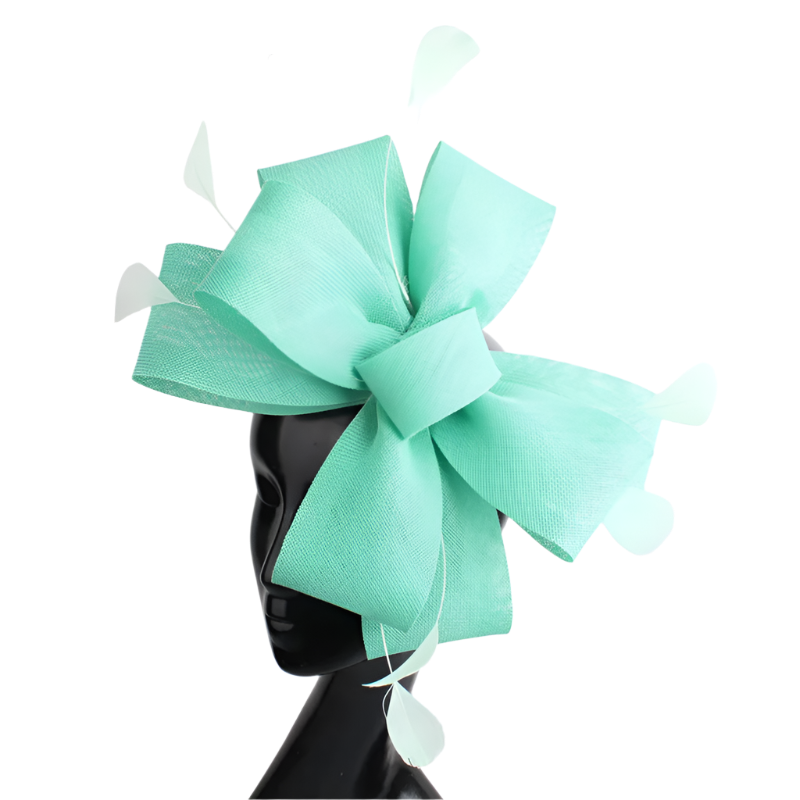 Feathered Mesh Immense Bow Fascinator
