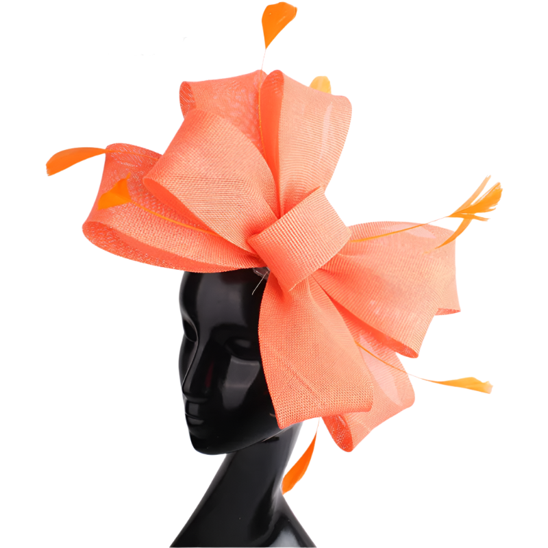 Feathered Mesh Immense Bow Fascinator