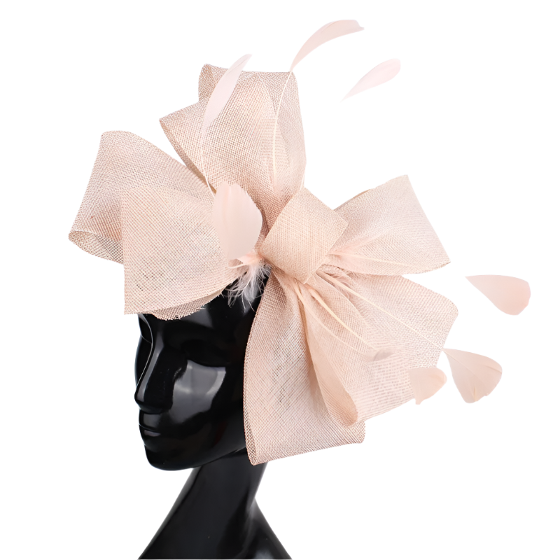 Feathered Mesh Immense Bow Fascinator