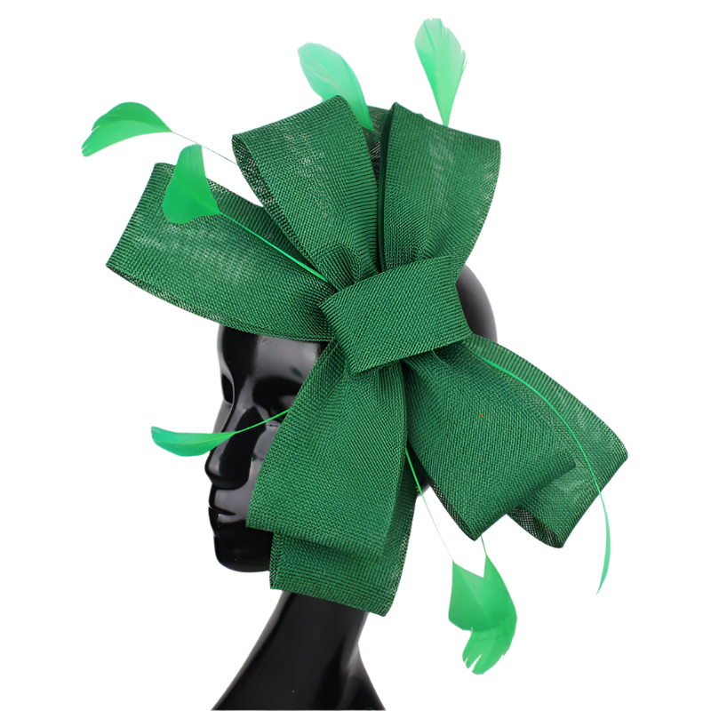 Feathered Mesh Immense Bow Fascinator