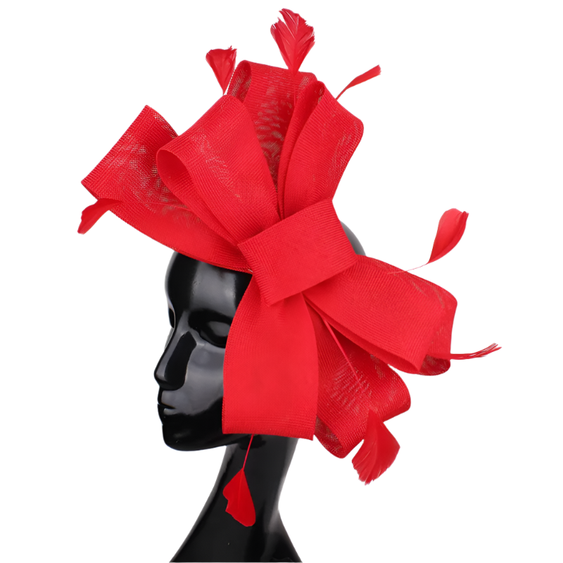 Feathered Mesh Immense Bow Fascinator
