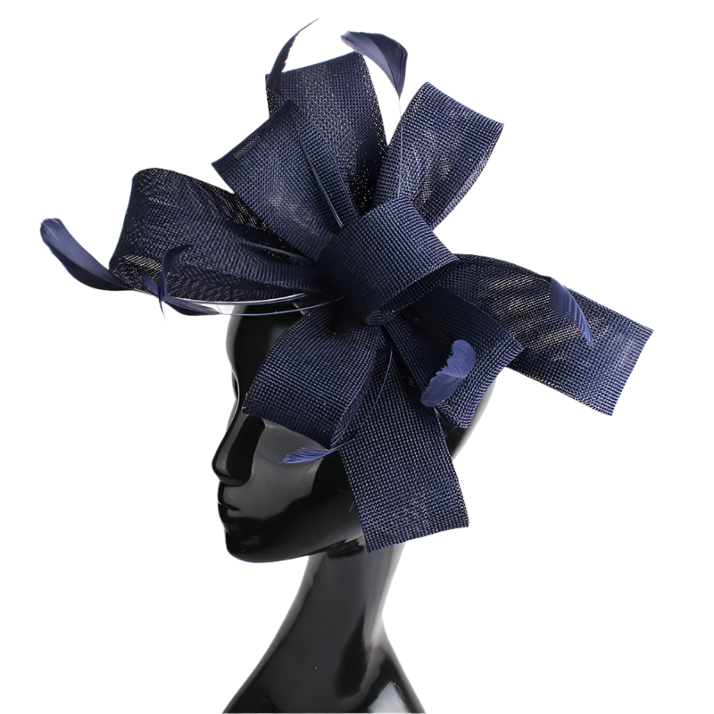 Feathered Mesh Immense Bow Fascinator