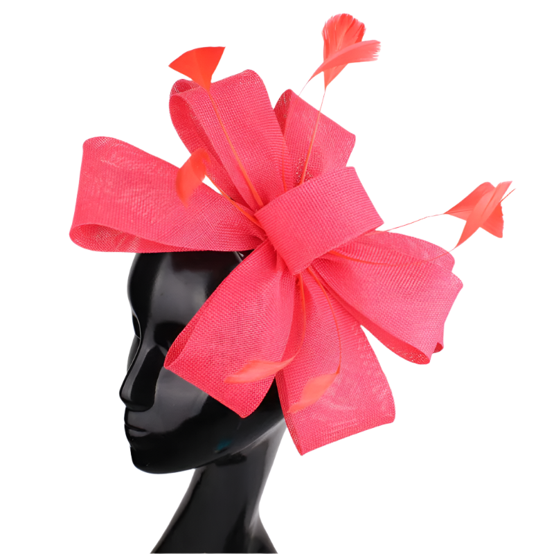Feathered Mesh Immense Bow Fascinator