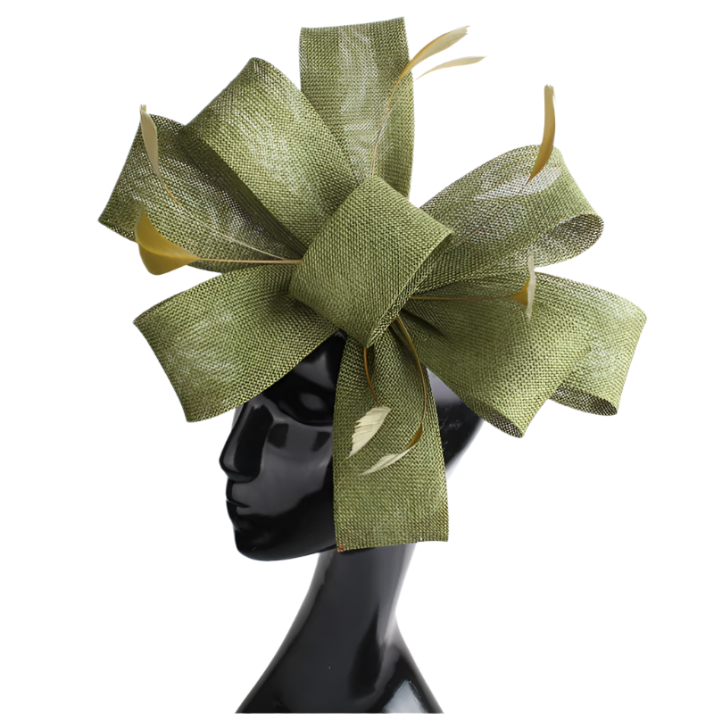 Feathered Mesh Immense Bow Fascinator