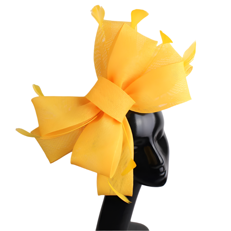 Feathered Mesh Immense Bow Fascinator