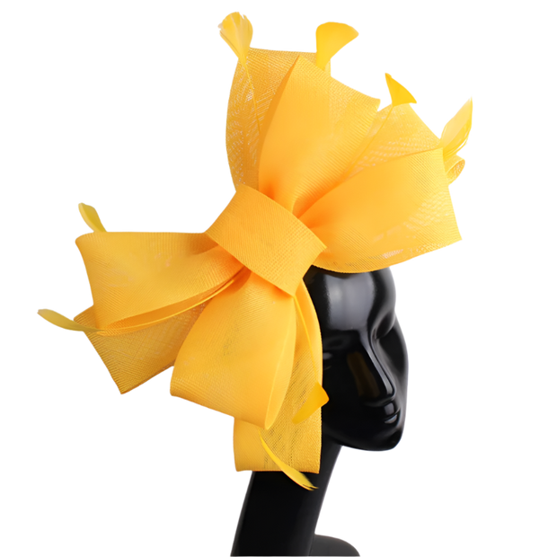 Feathered Mesh Immense Bow Fascinator