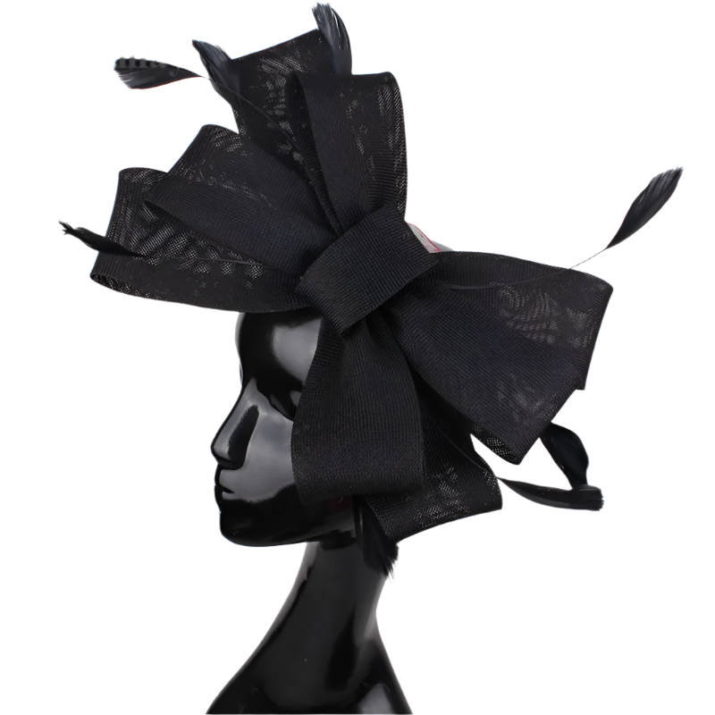 Feathered Mesh Immense Bow Fascinator