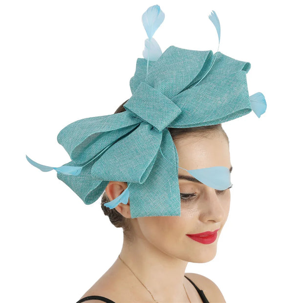 Feathered Mesh Immense Bow Fascinator