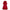 Red velvet dress with ruffled details on a white background