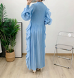 Fashion Ruffle Flare Pleated Maxi Dress