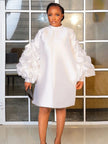 White Party Loose Puff Dress