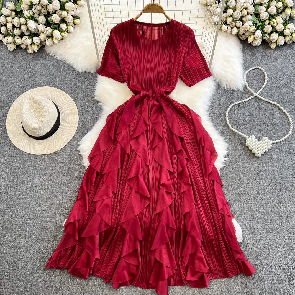 Ruffle Charm Mid Dress