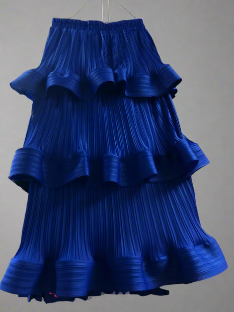 High Waist Pleated A-Line Skirt