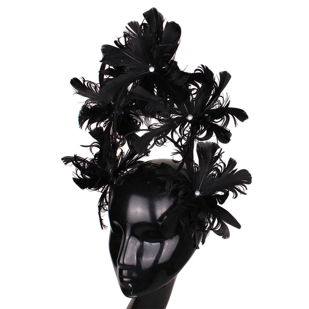 Festive Feather Flower Fascinator