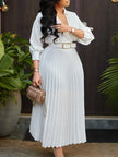 Elegant Lace-up Belted Party Dress
