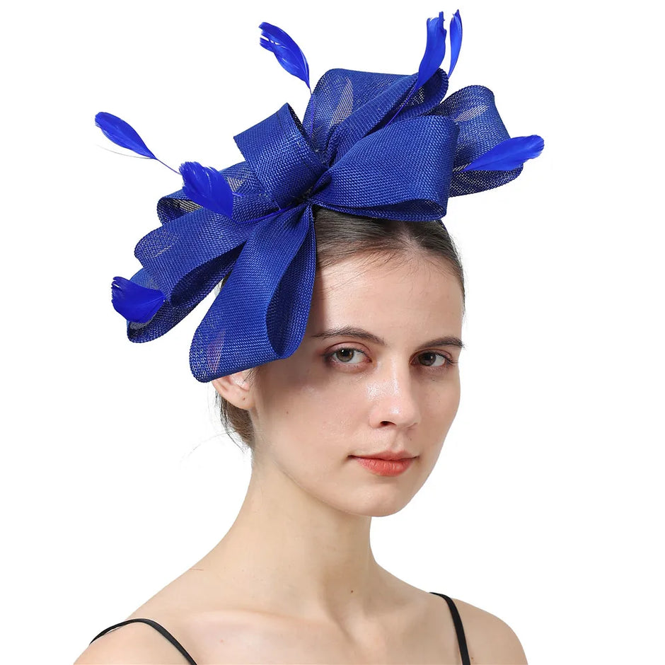 Feathered Mesh Immense Bow Fascinator