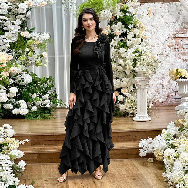 Elegant Flower Miyake Pleated Dress