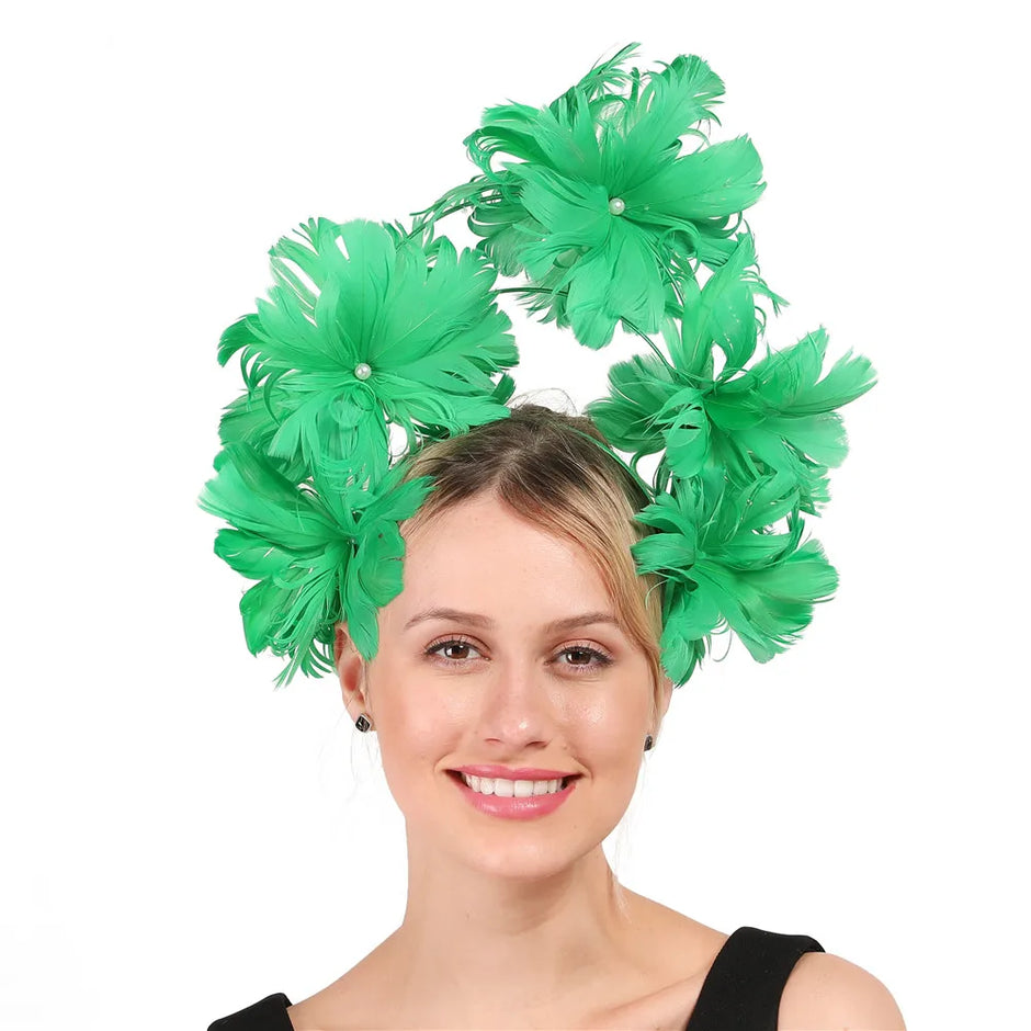 Festive Feather Flower Fascinator