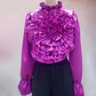 High-Grade 3D Flower Silky Blouse