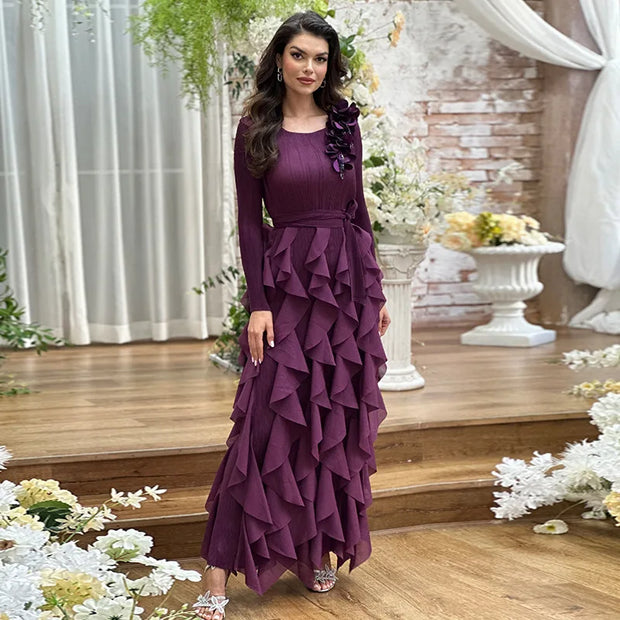 Elegant Flower Miyake Pleated Dress