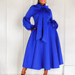 Elegant Luxury Bow Collar Dress - Long Sleeve