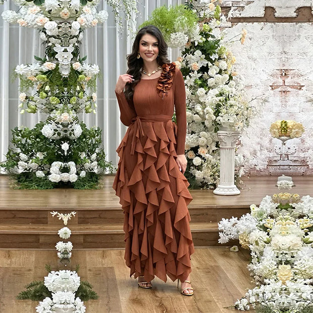 Elegant Flower Miyake Pleated Dress