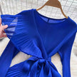 Elegant Flounced Edge Autumn Dress