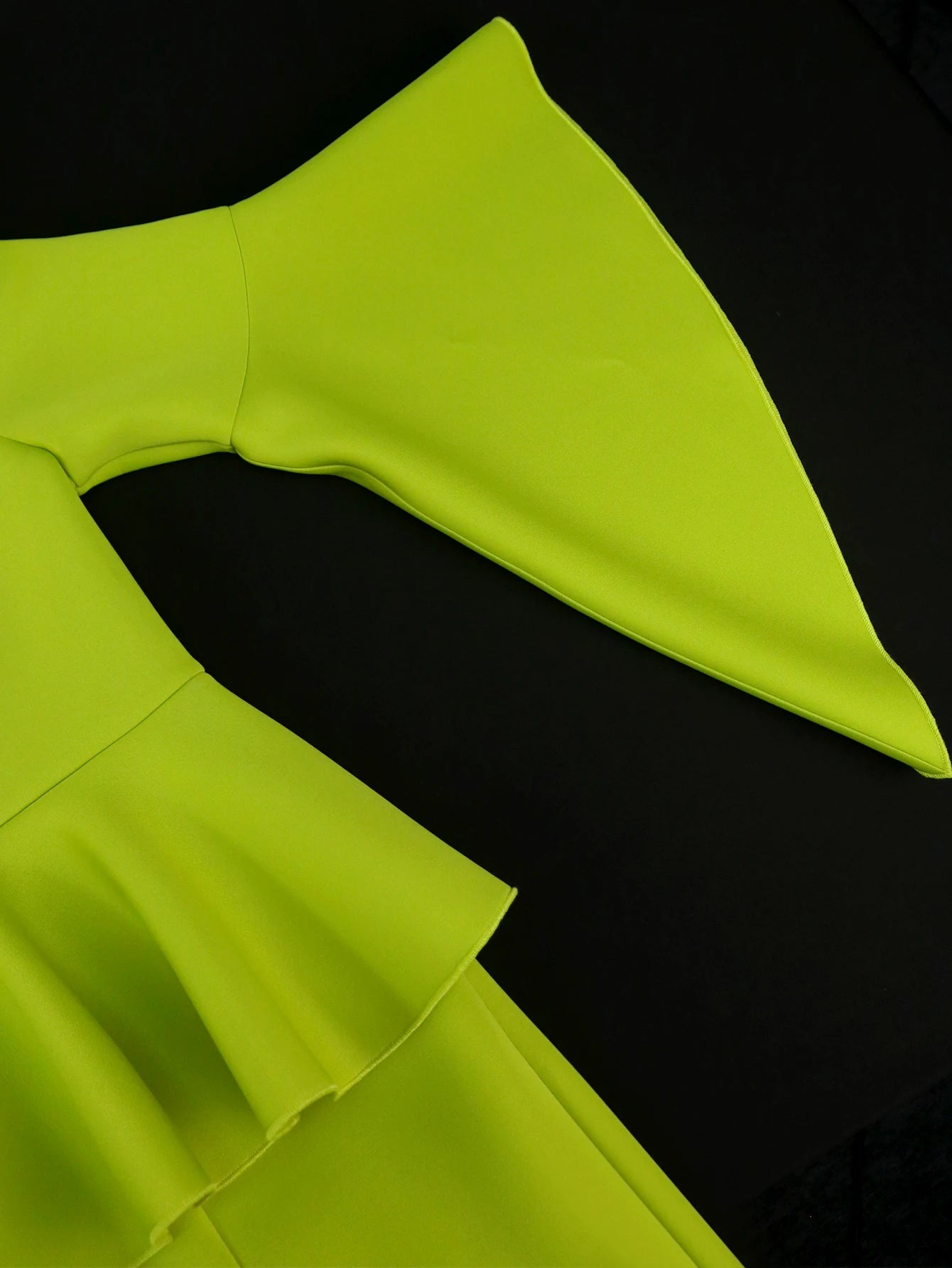Elegant Green Ruffle Slit Gown