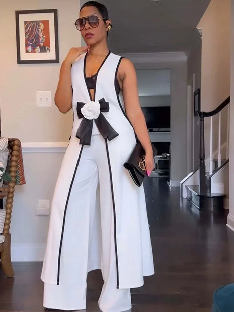 Vintage Sleeveless Bow Tie Matching Set