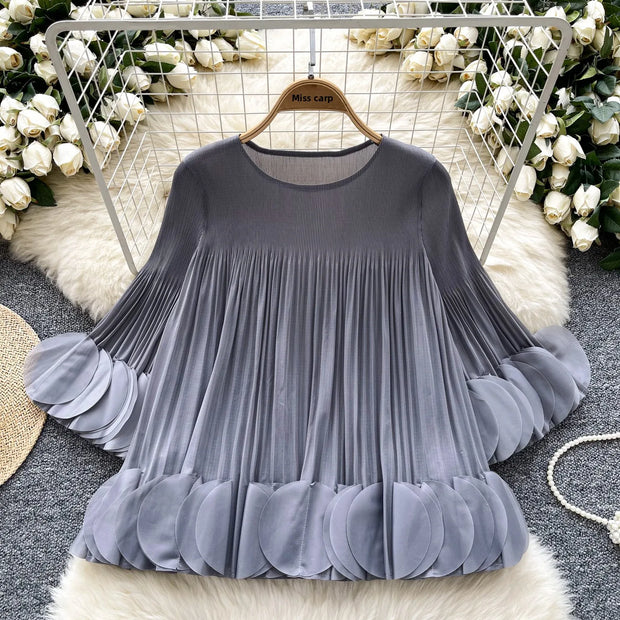 Bubble Sleeve Autumn Slim Fit Top