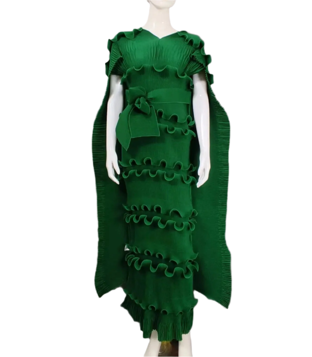 Pleated 3D Shawl Style Dress