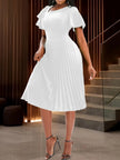 Elegant Summer Church Midi Pleated Dress