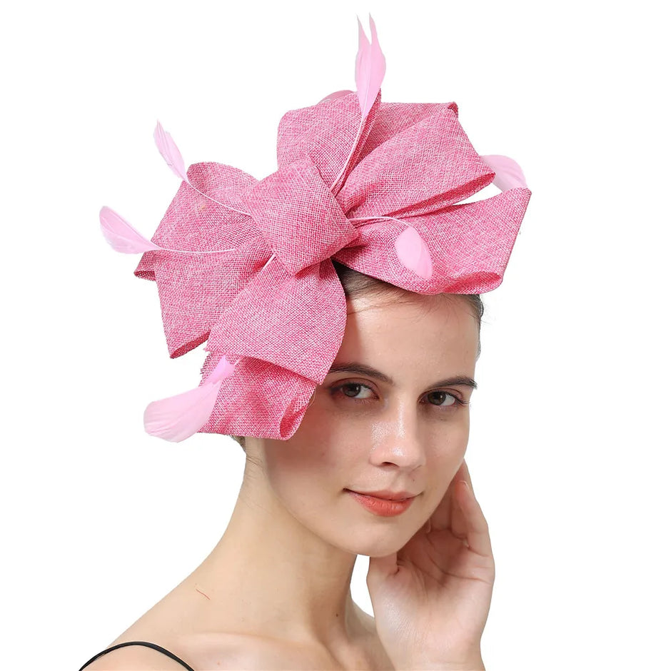 Feathered Mesh Immense Bow Fascinator