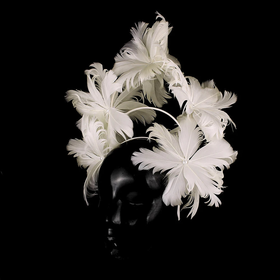 Festive Feather Flower Fascinator