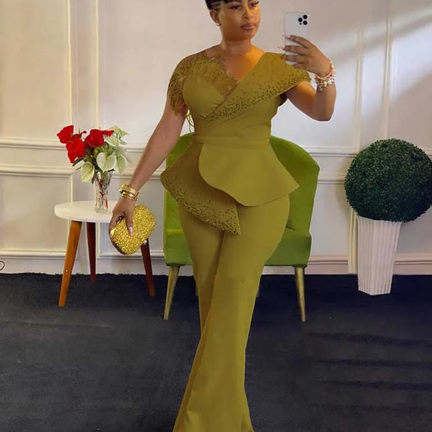 Rivet Collar One Piece Jumpsuit