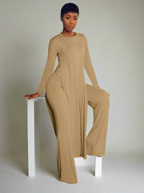 Solid Classic Women's Long Sleeve Set