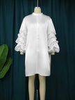 White Party Loose Puff Dress
