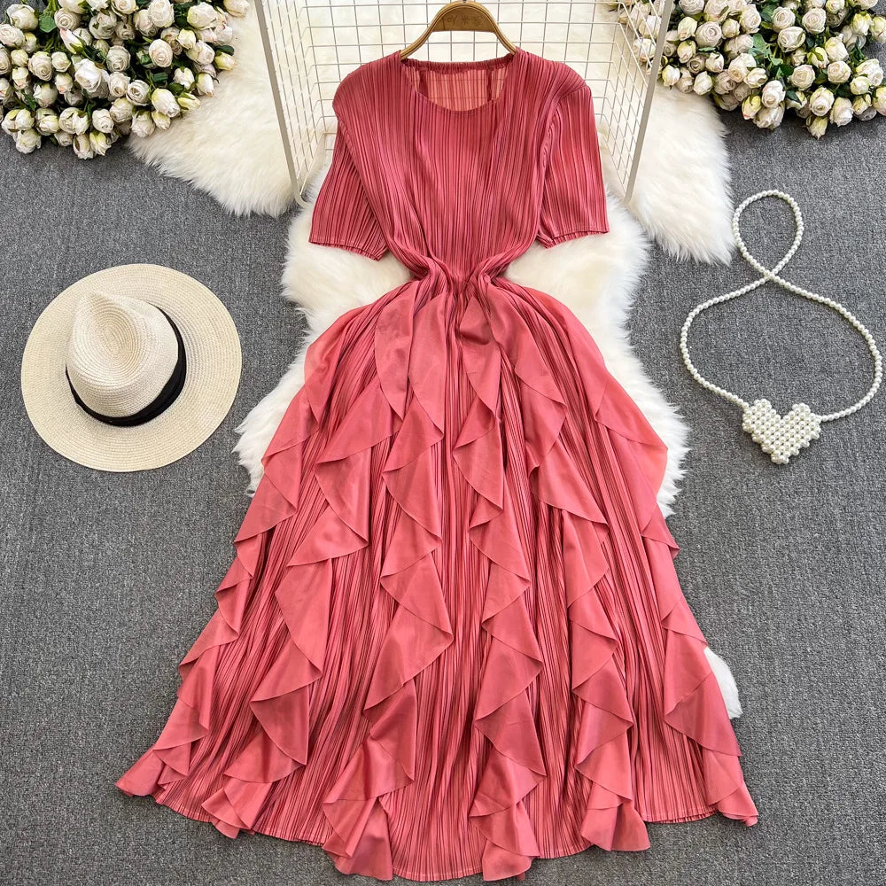Ruffle Charm Mid Dress