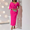 Beautiful Big Bow High Slit Dress