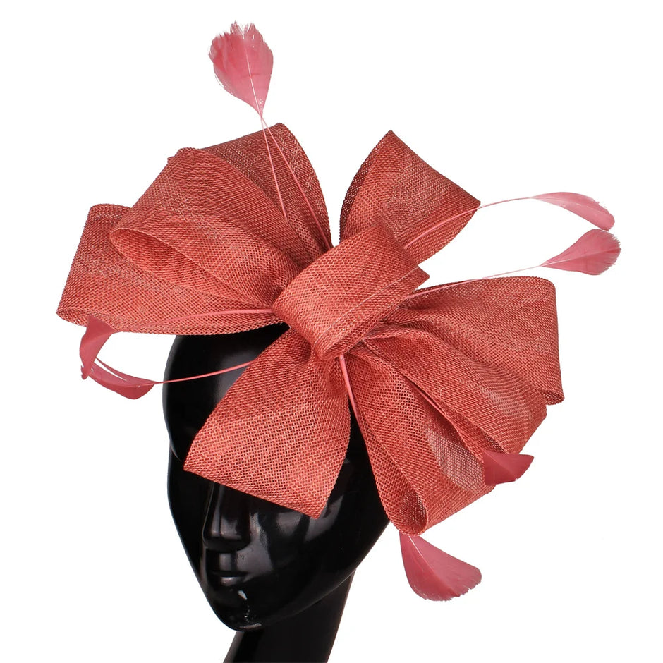 Feathered Mesh Immense Bow Fascinator