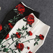 Y2K Red Rose Print Pencil Skirt