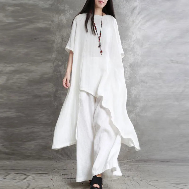 Casual Cotton Linen Pant Set