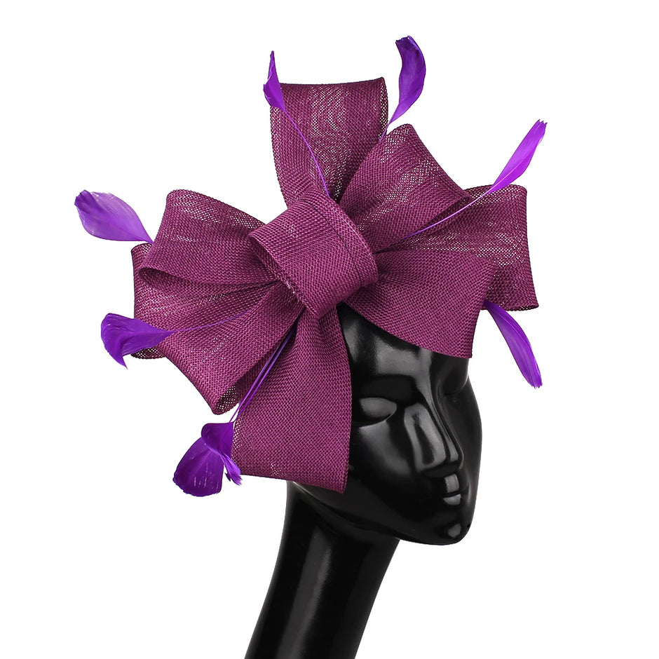 Feathered Mesh Immense Bow Fascinator