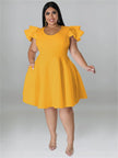 Ruffled Hem Plus Midi Dress