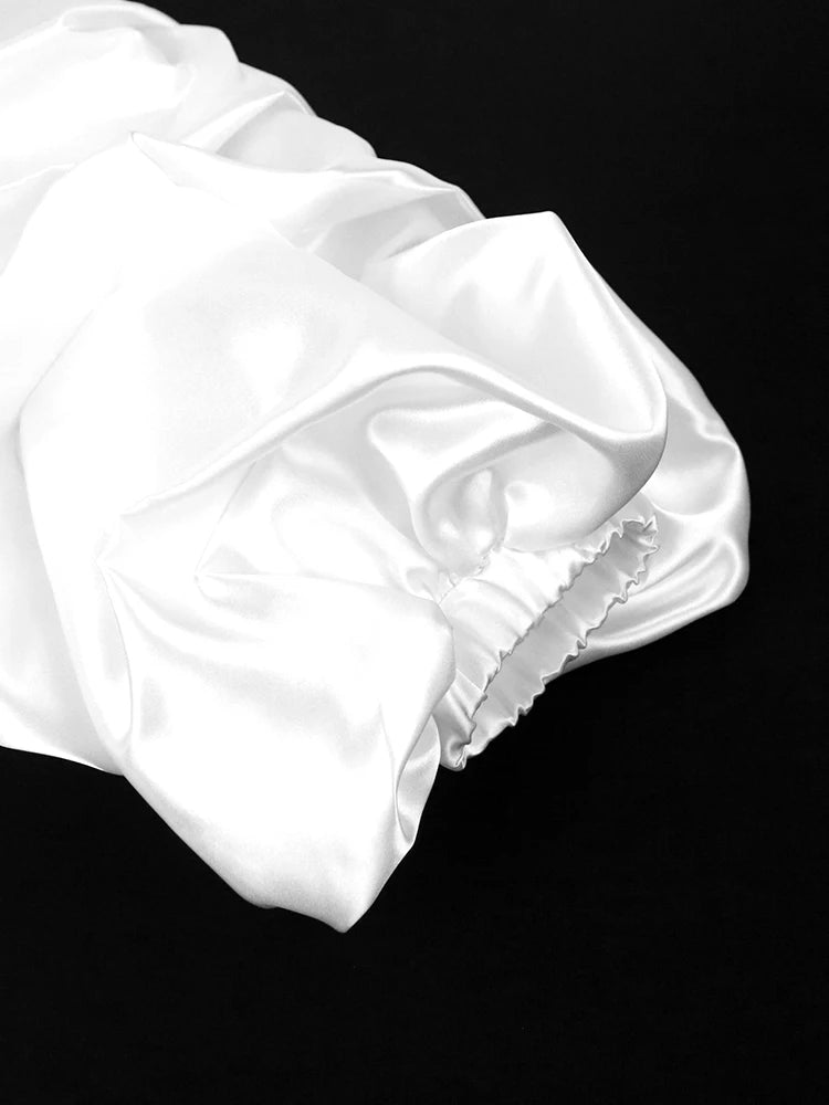 White Party Loose Puff Dress