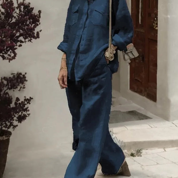 Autumn Solid Cotton Linen Set